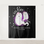 Tenture Fond pour Baby Shower d'une petite fille Halloween (Devant)