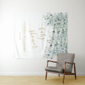 Tenture Fond pour Baby Shower - Feuilles d'Eucalyptus (En situation (horizontale))