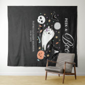 Tenture Fond pour Baby Shower Halloween Fantôme Cache-Cach (En situation (horizontale))