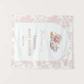 Tenture Fond pour Baby Shower 'Heure du Thé' (Devant (Horizontal))