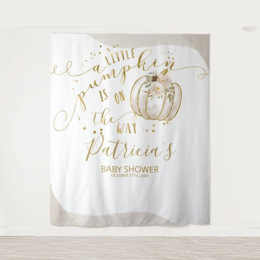 Tenture Fond pour Baby Shower Petite Citrouille (Devant)