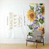 Tenture Fond pour Baby Shower - Tournesols & Lavande (En situation (horizontale))