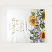 Tenture Fond pour Baby Shower - Tournesols & Lavande (Devant (Horizontal))
