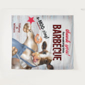 Tenture Fond pour barbecue et grillade de crevettes par un (Devant (Horizontal))