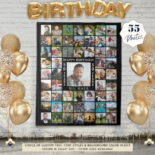 Tenture Fond pour collage photo d'anniversaire 55 ans