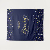 Tenture Fond pour fête d'anniversaire des 70 ans Or et Mar (Devant (Horizontal))