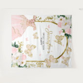 Tenture Fond pour fête de 16 ans - Robe florale papillon (Devant (Horizontal))