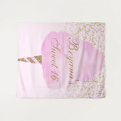 Tenture Fond pour fête de 16 ans Rose & Gold Cotton Candy (Devant (Horizontal))