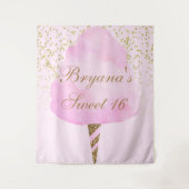 Tenture Fond pour fête de 16 ans Rose & Gold Cotton Candy (Devant)