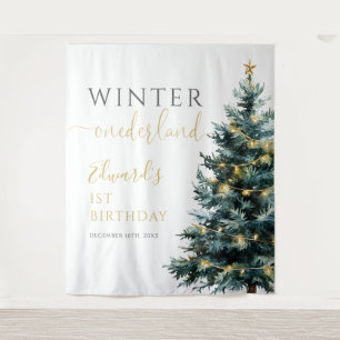 Tenture Fond pour fête du 1er anniversaire Winter Onederla