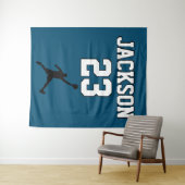 Tenture Fond pour maillot de basket | Nom et numéro de l'é (En situation (horizontale))