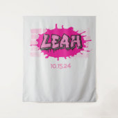 Tenture Fond pour photo avec votre nom de Leah (Devant)