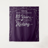 Tenture Fond pour photo d'anniversaire 80 ans Violet Argen (Devant)