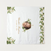 Tenture Fond pour photo de baptême - Fleurs dorées de call (Devant (Horizontal))