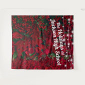 Tenture Fond pour photo de fête avec feuilles vertes et ro (Devant (Horizontal))