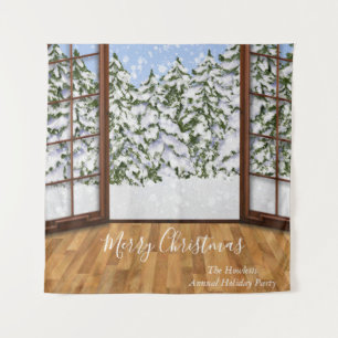Tenture Fond pour photo de vacances de Noël Scène hivernal