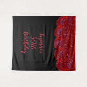 Tenture Fond pour photo Fête 50e Anniversaire Noir Rouge (Devant (Horizontal))