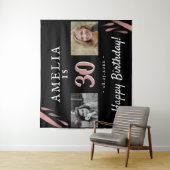 Tenture Fond pour photo noir pour 30e anniversaire (En situation)