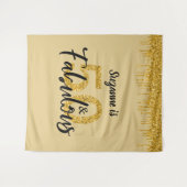 Tenture Fond pour Photobooth 50 ans et Fête Incroyable Or (Devant (Horizontal))