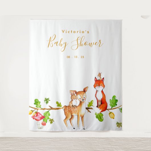 Tenture Fond pour Photobooth de Baby Shower sur le thème d (Devant)