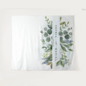 Tenture Fond pour photobooth de mariage au eucalyptus bleu (Devant (Horizontal))
