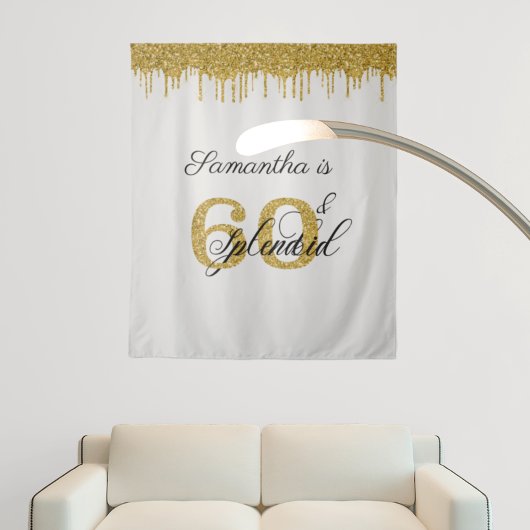 Tenture Fond pour Photobooth Soixantième Anniversaire 60 a