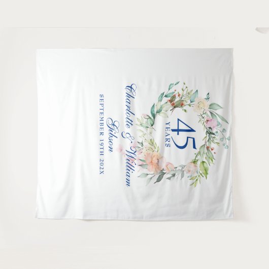 Tenture Fond pour photomaton d'anniversaire de mariage 45 (Devant (Horizontal))