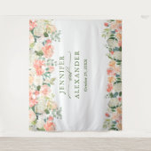 Tenture Fond pour Photomaton Extra-Large Fleurs Pêches (Devant)