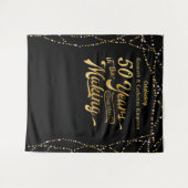 Tenture Fond pour photos 50e anniversaire noir et or (Devant (Horizontal))