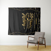 Tenture Fond pour photos 50e anniversaire noir et or (En situation (horizontale))