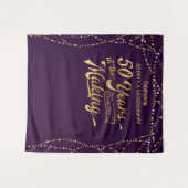 Tenture Fond pour photos d'anniversaire 50 ans Violet et O (Devant (Horizontal))