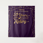 Tenture Fond pour photos d'anniversaire 50 ans Violet et O (Devant)