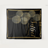 Tenture Fond pour photos d'anniversaire Chic Black n Gold  (Devant (Horizontal))