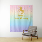 Tenture Fond pour photos de fête d'anniversaire Licorne (En situation)