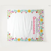 Tenture Fond pour photos de fête de Quinceañera avec fleur (Devant (Horizontal))