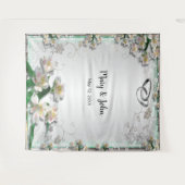 Tenture Fond pour photos de mariage floral blanc élégant (Devant (Horizontal))