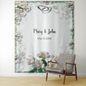 Tenture Fond pour photos de mariage floral blanc élégant (En situation)