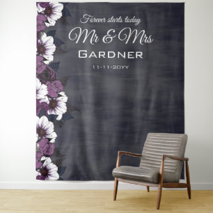 Tenture Fond pour photos de mariage floral élégant violet