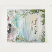 Tenture Fond pour photos de mariage sur la plage tropicale (Devant (Horizontal))