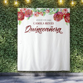 Tenture Fond pour photos de Quinceañera 15 ans avec roses