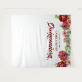 Tenture Fond pour photos de Quinceañera 15 ans avec roses (Devant (Horizontal))