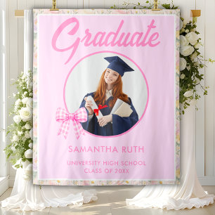 Tenture Fond pour photos de remise de diplômes aux fleurs