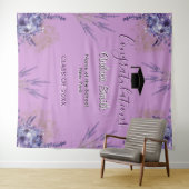 Tenture Fond pour photos de remise de diplômes floral viol (En situation (horizontale))