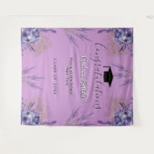 Tenture Fond pour photos de remise de diplômes floral viol (Devant (Horizontal))