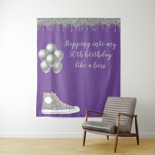 Tenture Fond pour photos Fête d'anniversaire 50 ans Paille (En situation)