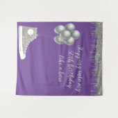 Tenture Fond pour photos Fête des 50 ans Paillettes argent (Devant (Horizontal))