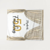 Tenture Fond pour photos Fête des 50 ans Rideau doré (Devant (Horizontal))