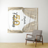 Tenture Fond pour photos Fête des 50 ans Rideau doré (En situation (horizontale))