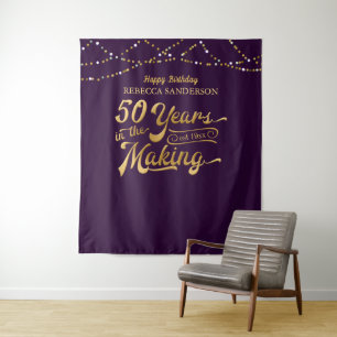 Tenture Fond pour photos Violet et Or pour 50e anniversair