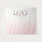 Tenture Fond pour selfies rose pâle LOVE moderne pour mari (Devant (Horizontal))